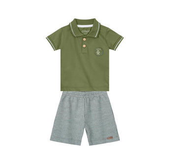 Conjunto Para Nenes Camisa Polo Y Bermuda Mundi