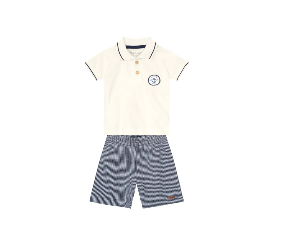 Conjunto Para Nenes Camisa Polo Y Bermuda Mundi