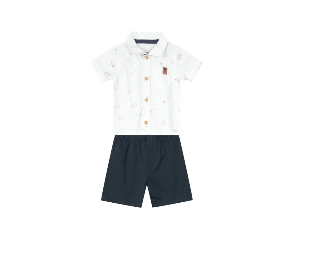 Conjunto Para Nenes Camisa Polo Y Bermuda Mundi