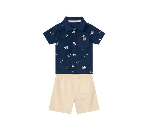 Conjunto Para Nenes Camisa Polo Y Bermuda Mundi