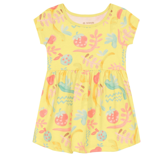 Vestido Nena Fresas | Amarillo Rosado Brandili