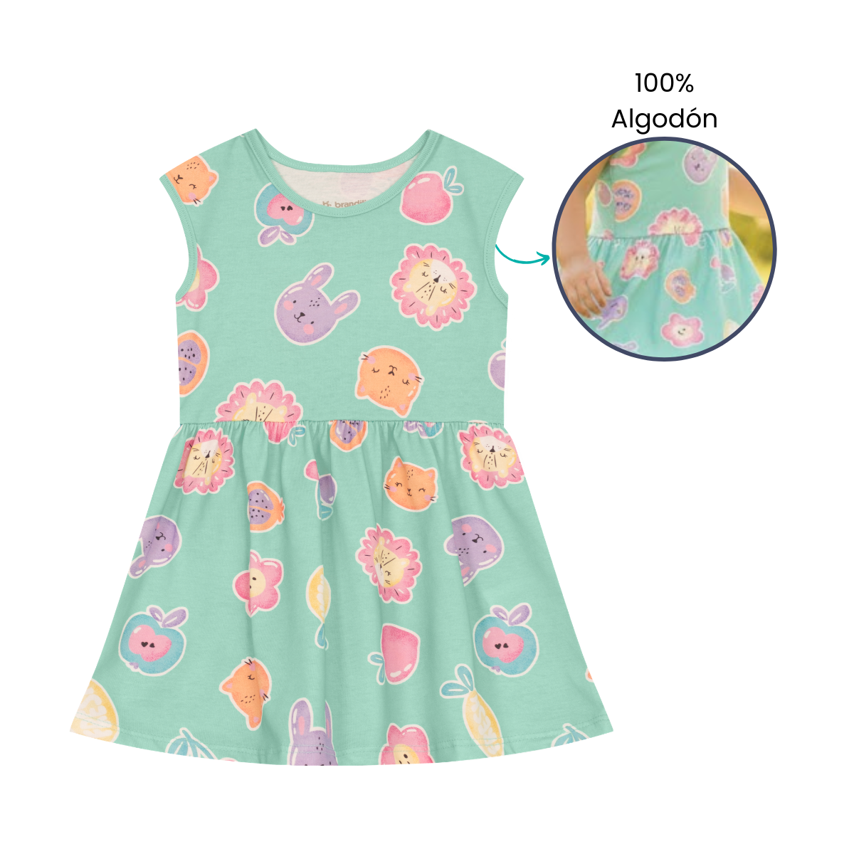 Vestido Nena Mix | Azul Celeste Brandili