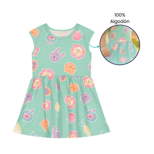 Vestido Nena Mix | Azul Celeste Brandili