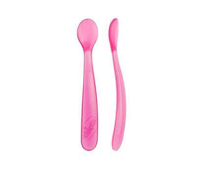 Cuchara Rosada De Silicon 6M X2 Chicco