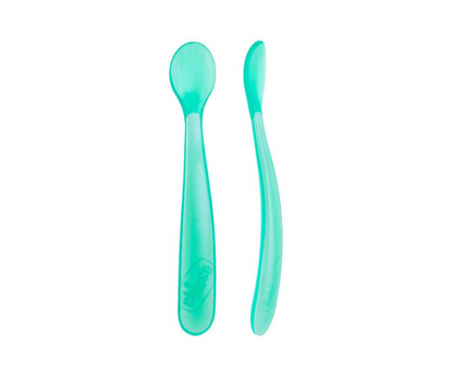 Cuchara Celeste De Silicon 6M X2 Chicco