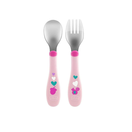 Cubiertos De Metal 18M | Rosa Chicco