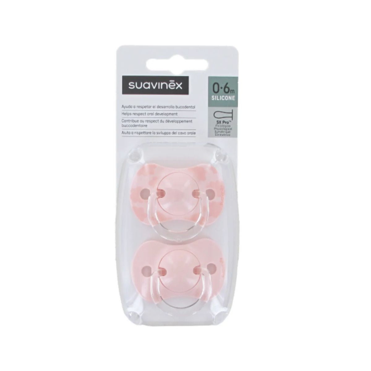 Pacificador De Silicona x2  0 a 6 Meses Suavinex