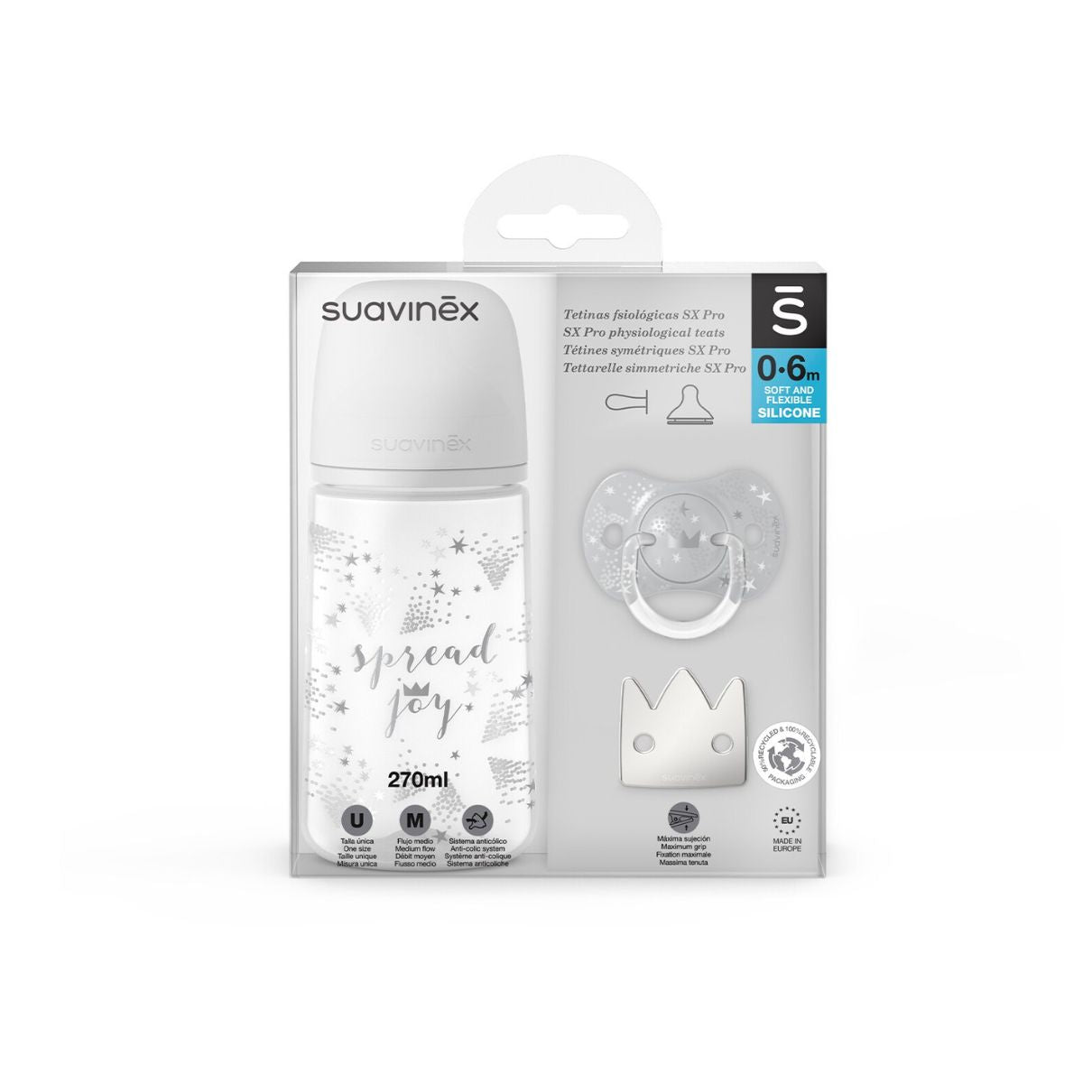 Set De Regalo Biberón 270ml | Gris