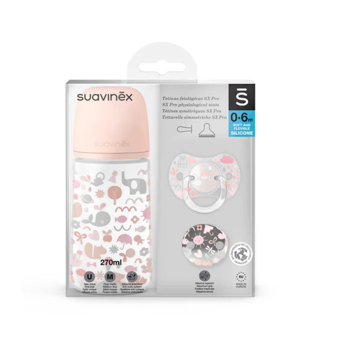 Set De Regalo Biberón 270ml | Rosado