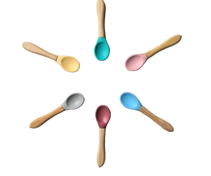 Set De  Cucharas Verde Y Rosado Minikoioi