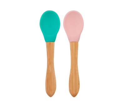 Set De  Cucharas Verde Y Rosado Minikoioi