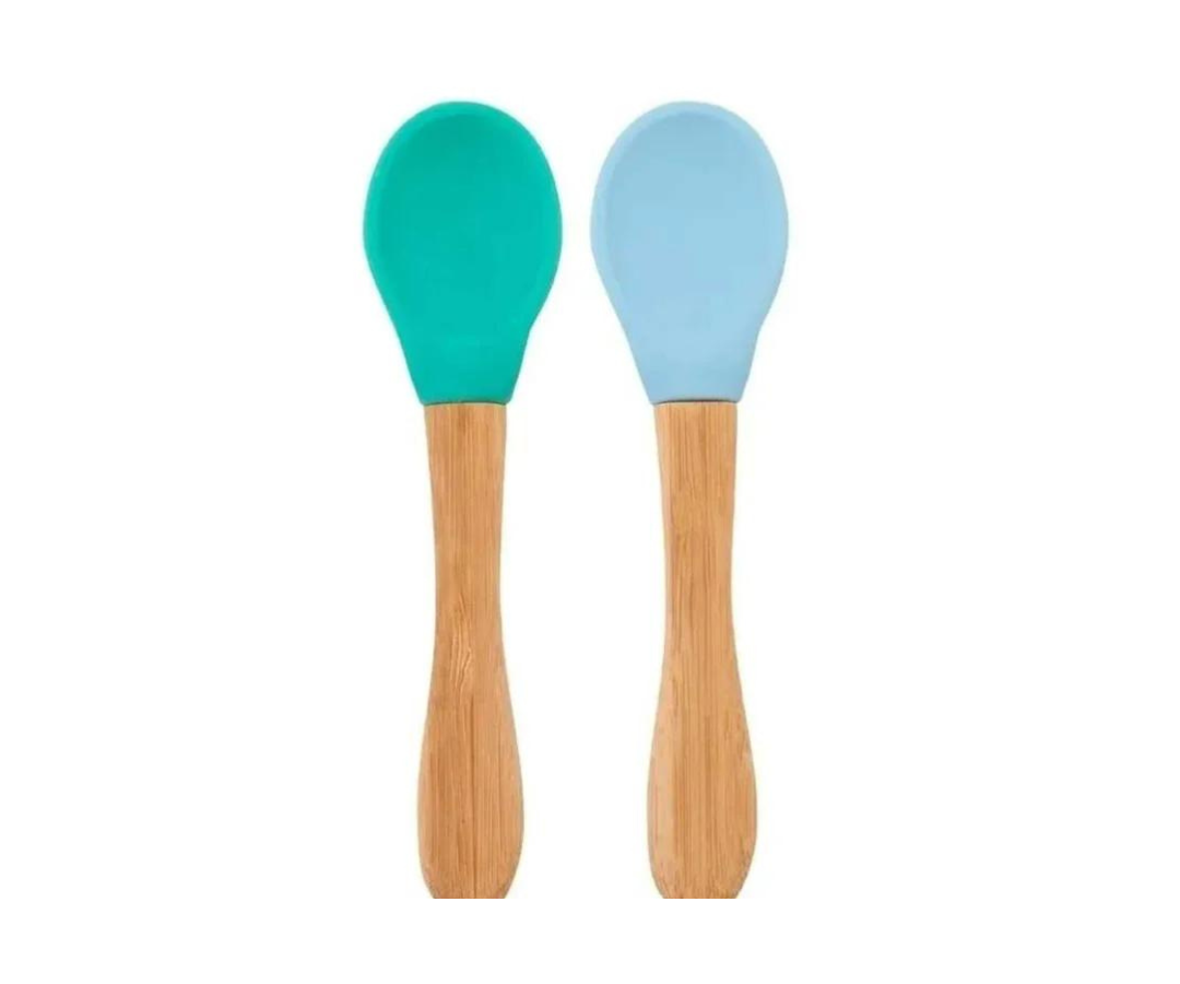 Set De 2 Cucharas Verde Y Azul Minikoioi