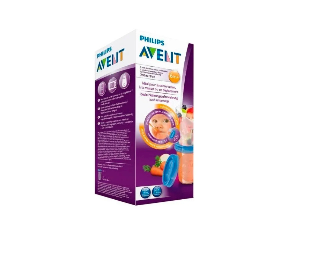 Set Vasos De Almacenamiento 240 Ml Avent