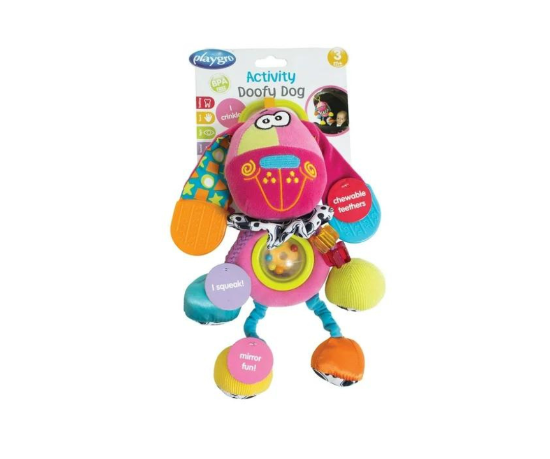 Entretenedor Perro Rosado Playgro