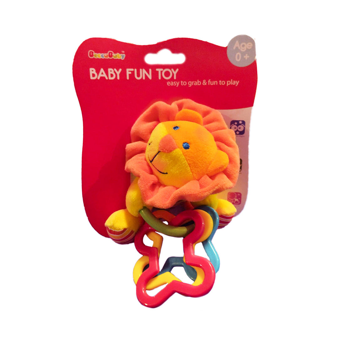 León con anillos masticadores.