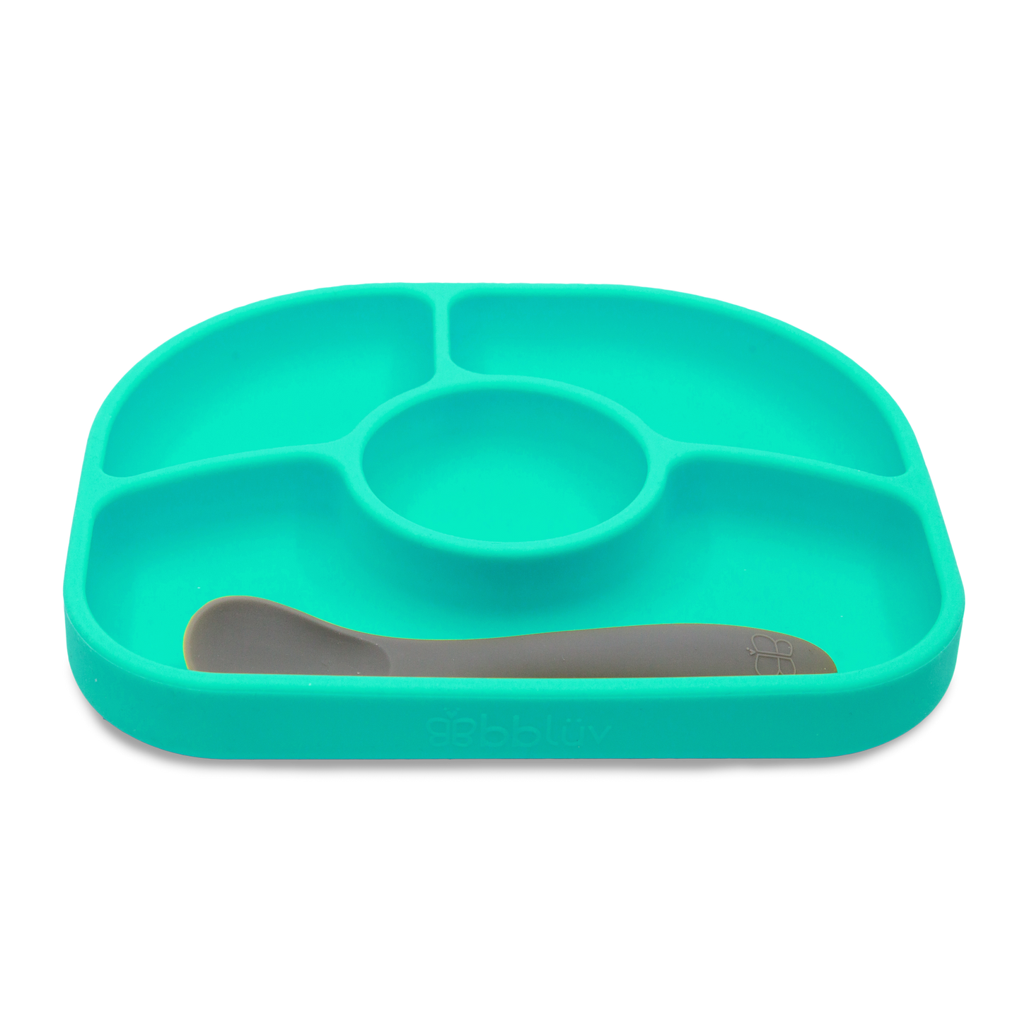Plato con divisiones de silicon y cuchara BBLüv
