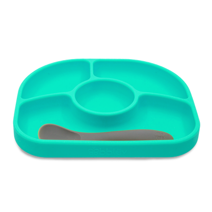 Plato con divisiones de silicon y cuchara BBLüv