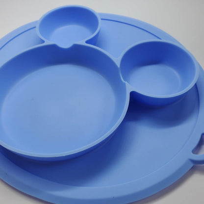 Plato 2 en 1 con divisiones de silicona