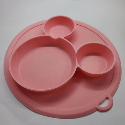 Plato 2 en 1 con divisiones de silicona