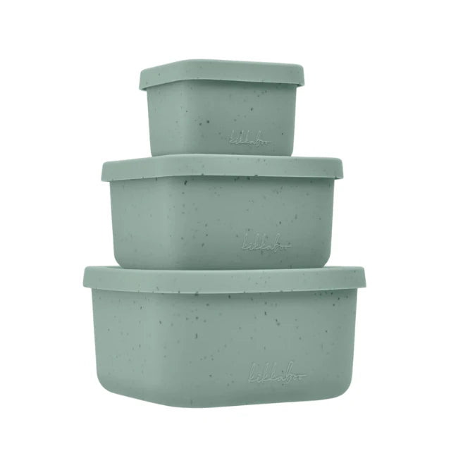 Cajas Silicon Platinum Para Guardar Comida 3Pcs | Menta - Kikkaboo