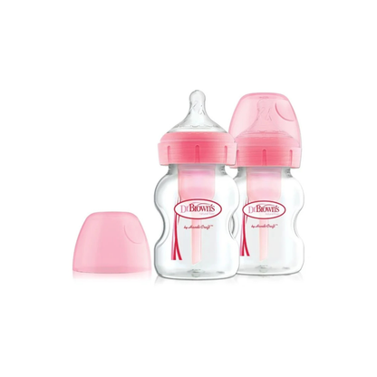 Biberones Option Boca Ancha Rosado 5oz X2