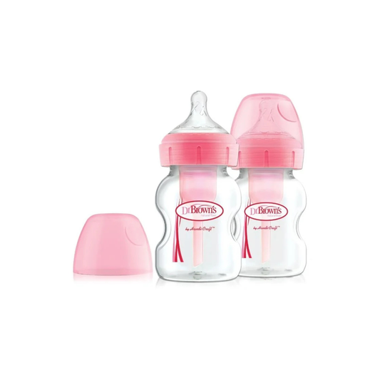 Biberones Option Boca Ancha Rosado 5oz X2