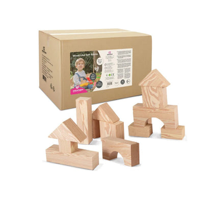 Bloques Educativos Grandes Color Madera  32Pc
