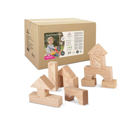 Bloques Educativos Grandes Color Madera  32Pc