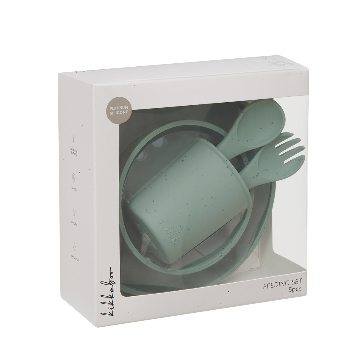 Vajilla De Silicon Platinum 5 Piezas Menta | Kikkaboo