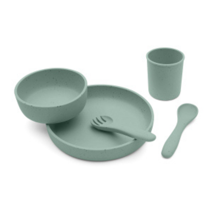 Vajilla De Silicon Platinum 5 Piezas Menta | Kikkaboo