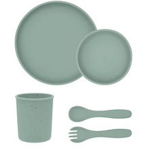 Vajilla De Silicon Platinum 5 Piezas Menta | Kikkaboo
