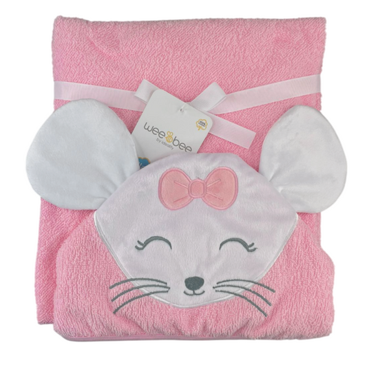Toalla de baño capucha bordada 75x75cm