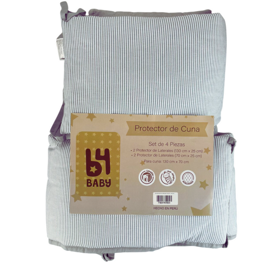 Protector de cuna gris