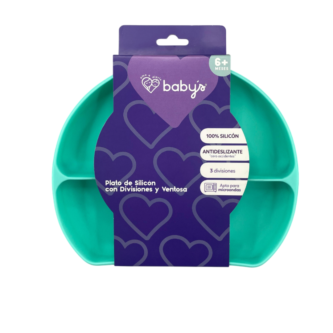 Plato de silicón con ventosa y divisiones