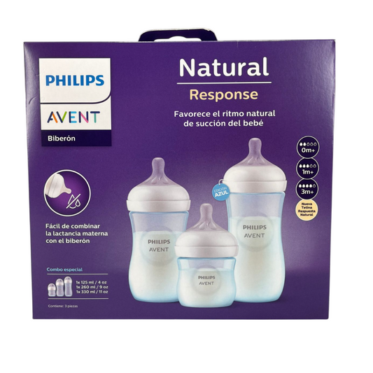 Set de tres biberones Natural Response