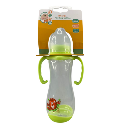 Biberón ergonómico con agarradera Peke 8 onzas