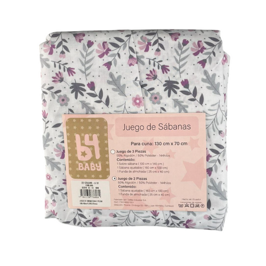 Juego de sábanas tres piezas.