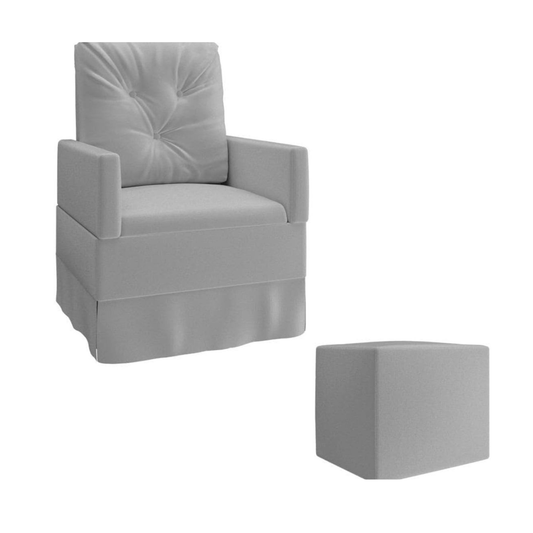 Sillón Mecedora Con Banquito | Gris Multimovies