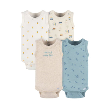 Paquete de 4 bodys Onesies® sin mangas