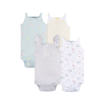 Paquete de 4 bodys Onesies® nena sin mangas