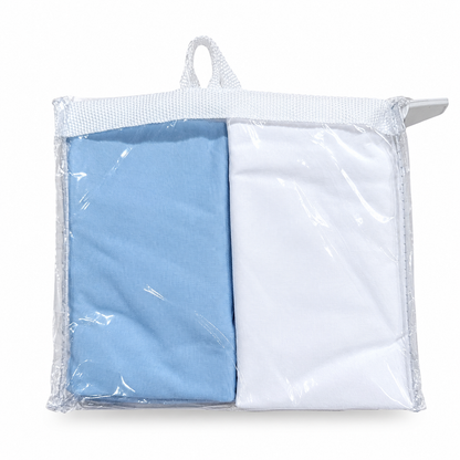 2 Sabana Para Colecho 85X47X5 I|  Blanco Y Celeste B4Baby