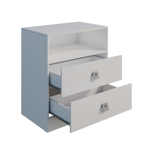 Cómoda 2 Cajones Blanco Con Manijas