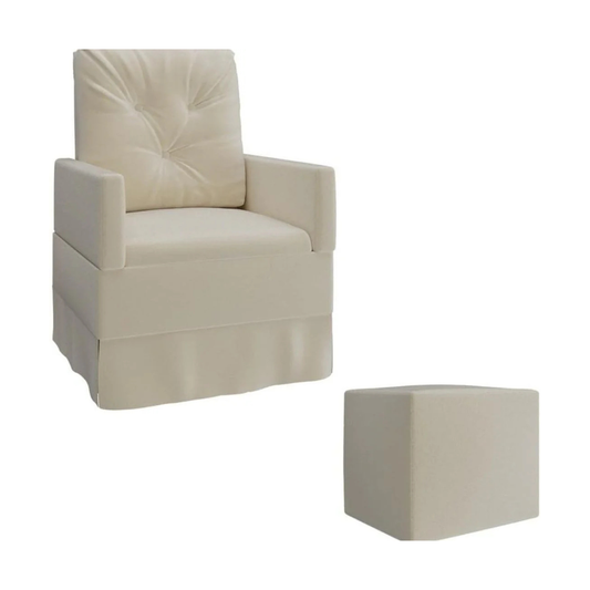 Sillón Mecedora Con Banquito | Taupe Multimovies