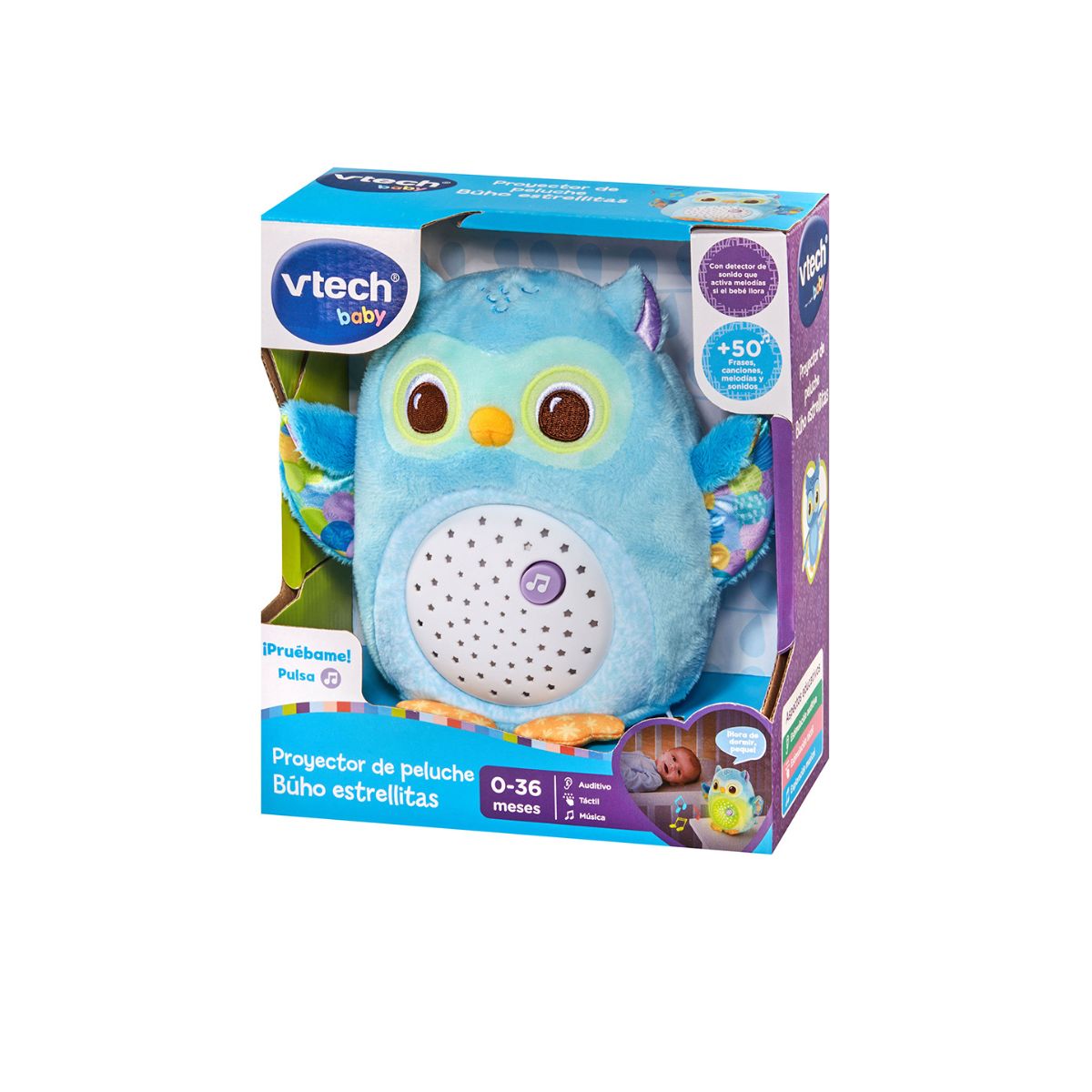 Proyector de Peluche Búho Estrellitas