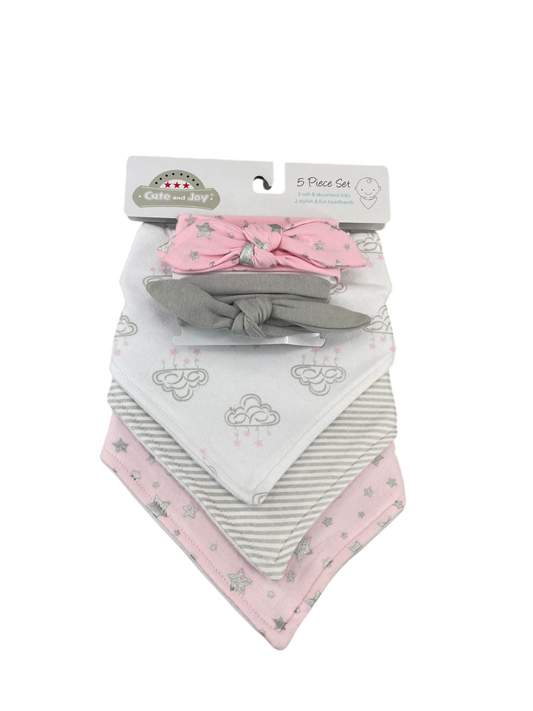 Set de cinco piezas bandanas y cintillos