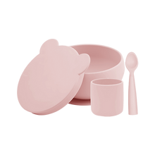 Set de Bowl con tapa, cuchara y vasito.