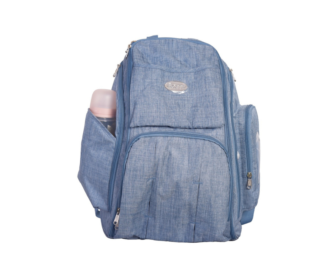 Pañalera Mochila Celeste Melange Born