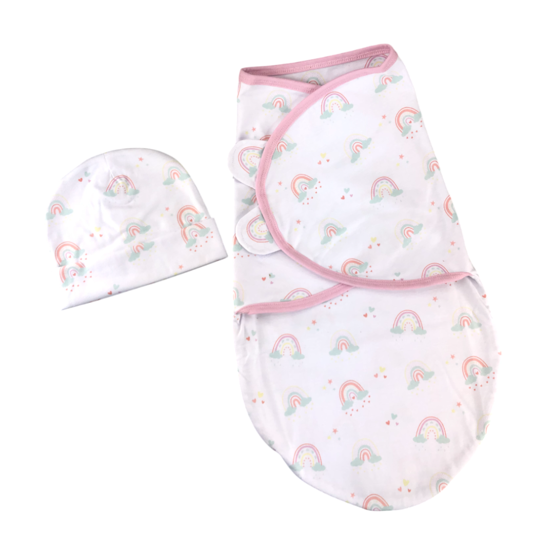 Cobija con gorro para envolver al bebé