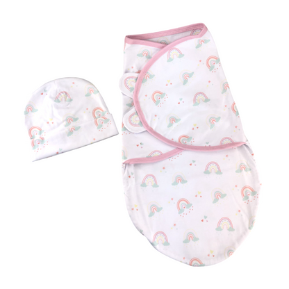 Cobija con gorro para envolver al bebé