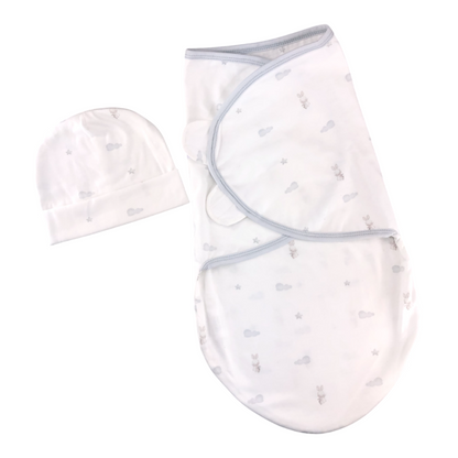 Cobija para envolver al bebé, incluye gorro